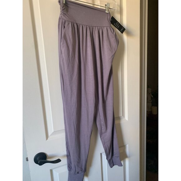 Ficerd Womens Lavender Lounge Pants With High Waist & Pockets Soft Stretch Mater - Picture 2 of 4